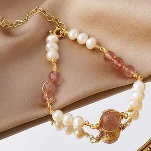 Pink and White Gold Bracelet